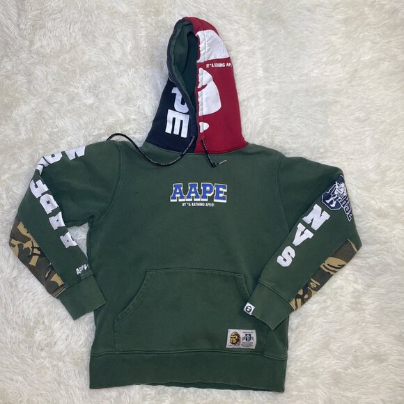 AAPE by A Bathing Ape Green Hoodie Boys Size Small Camouflage
